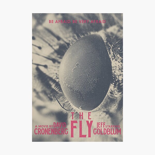 Item preview, The Fly, horror movie poster, David Cronenberg, Jeff Goldblum, alternative playbill designed and sold by Spallutos.