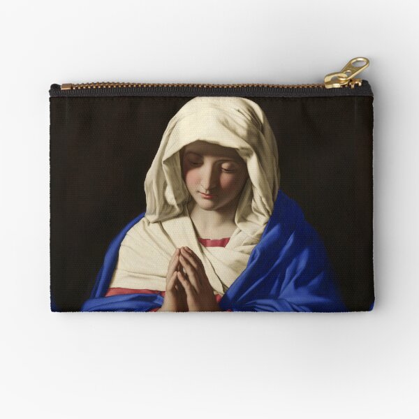 The Virgin in Prayer - Giovanni Battista Salvi da Sassoferrato Zipper Pouch