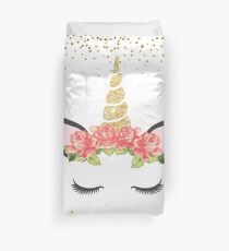Floral Rose Unicorn Duvet Cover