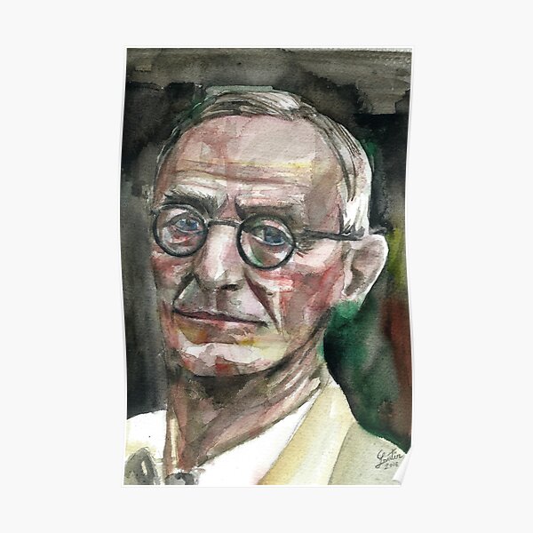 HERMANN HESSE - Aquarellporträt .6 Poster