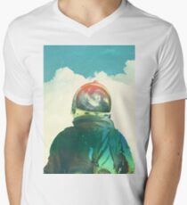 Gott ist ein Astronaut T-Shirt mit V-Ausschnitt