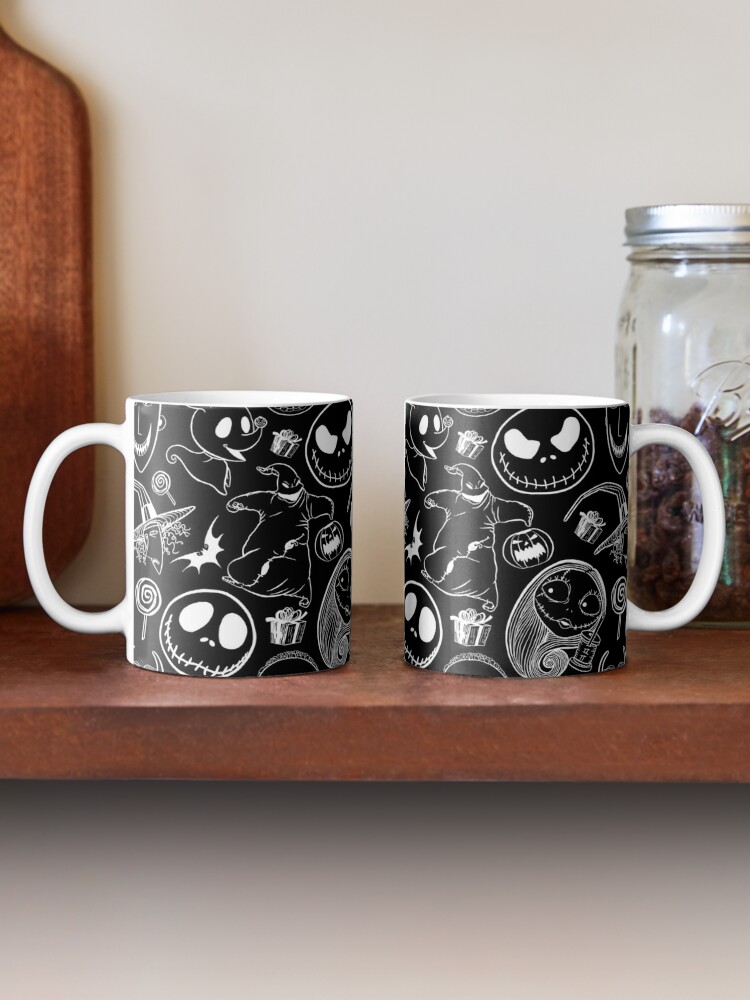 Disney Nightmare Before Christmas Sugar Skulls Jack and Sally Ceramic Mug  Set