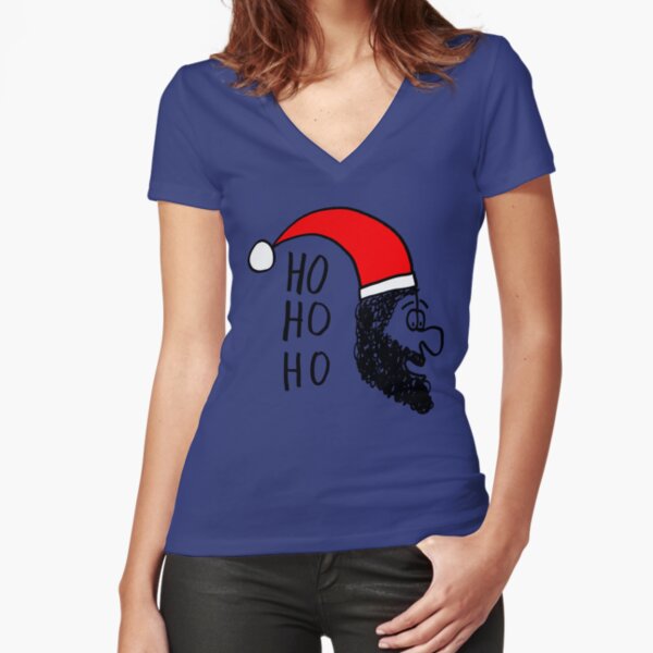 Ho ho ho - Santa is Coming Tailliertes T-Shirt mit V-Ausschnitt