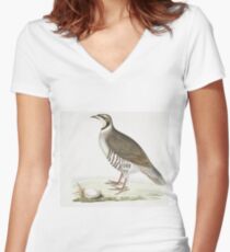 Grouse illustration Women's Fitted V-Neck T-Shirt
