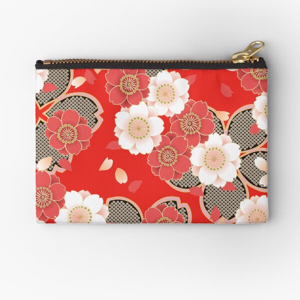 Vintage Japanese Wedding Kimono Pattern Zipper Pouch