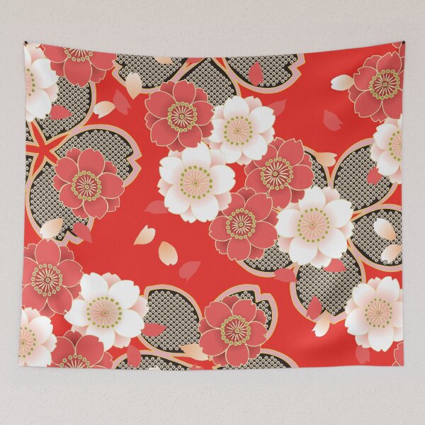 Item preview, Vintage Japanese Floral Kimono Pattern designed and sold by Vicky Brago-Mitchell®.