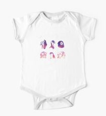 Vaporwave Fancy Tauben Baby Body Kurzarm
