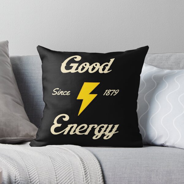 GOOD ENERGY (BLACK) Throw Pillow