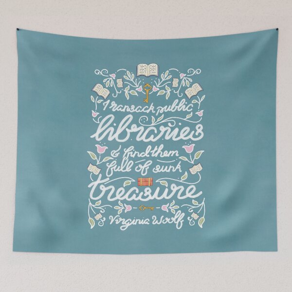 Item preview, Virginia Woolf Library Literature Quote - Book Nerd designed and sold by arosecast.