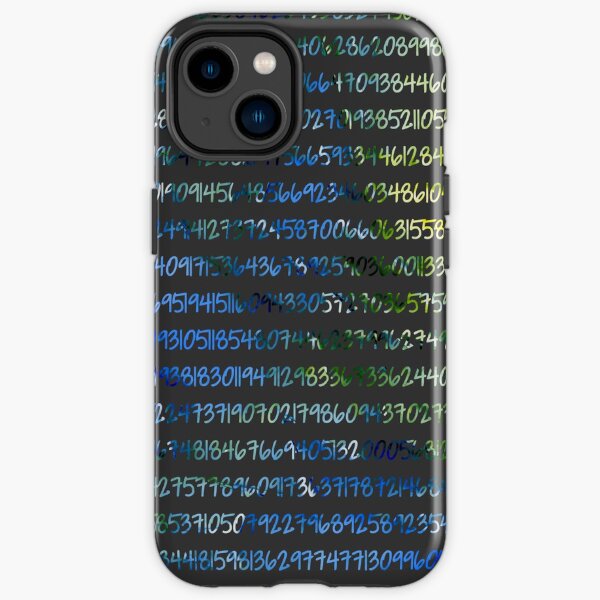 Digits of Pi (Green & Blue on Grey Background) iPhone Tough Case