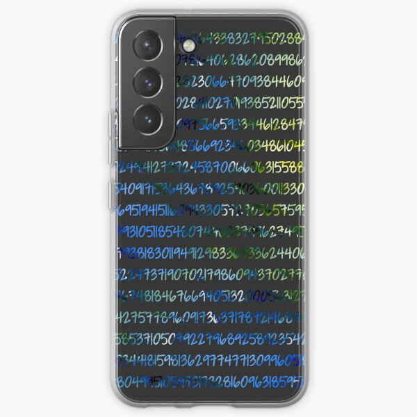 Digits of Pi (Green & Blue on Grey Background) Samsung Galaxy Soft Case