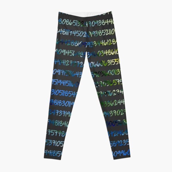Digits of Pi (Green & Blue on Grey Background) Leggings
