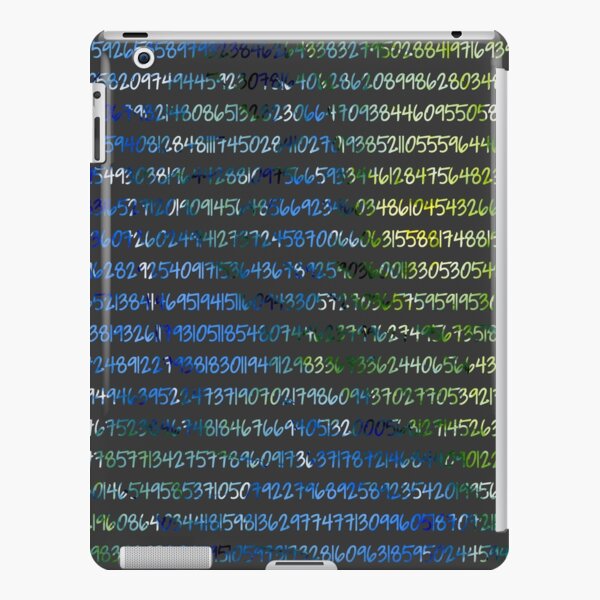 Digits of Pi (Green & Blue on Grey Background) iPad Snap Case