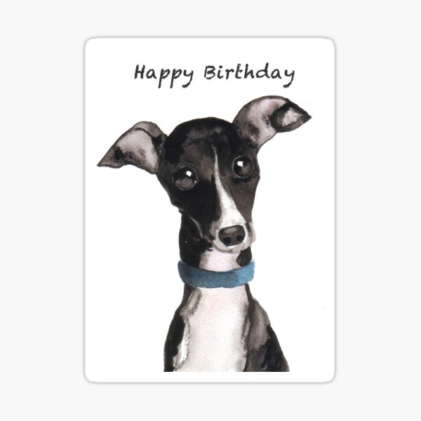 Artikel-Vorschau von ALLES GUTE ZUM GEBURTSTAG Windhund, designt und verkauft von Hares & Critters.