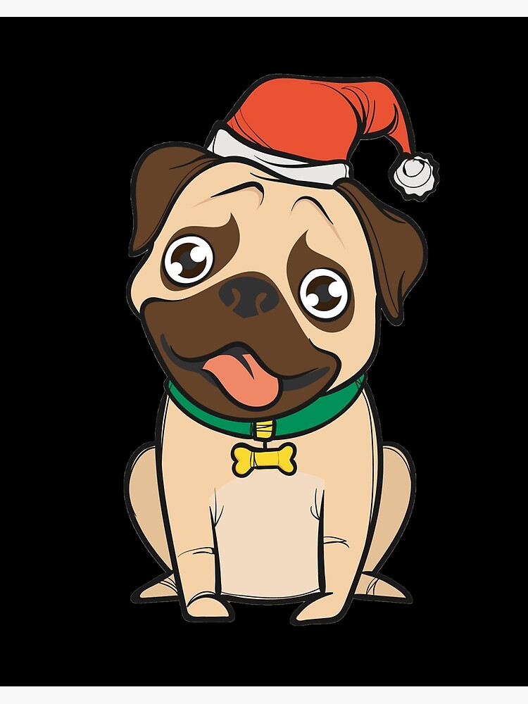 Pug with hotsell christmas hat