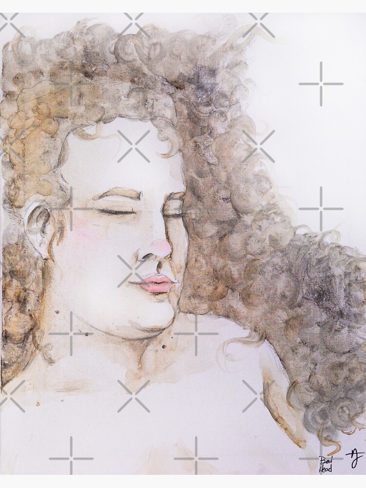 "Bed Head" Sticker by artbyaj2016 Redbubble