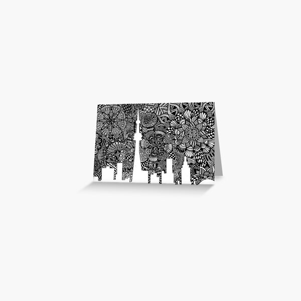 Toronto Skyline Zentangle Greeting Card