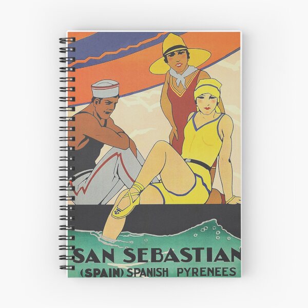 Item preview, San Sebastian Spain Vintage Travel Poster designed and sold by vintagevivian.
