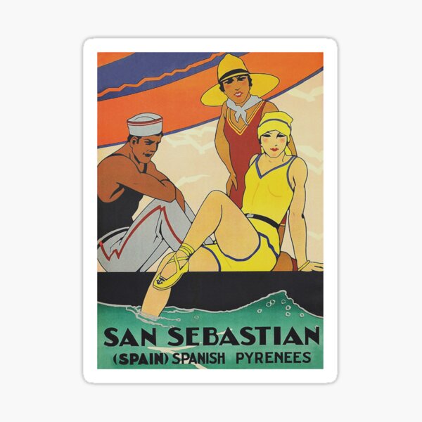 Vista previa del artículo con la obra «Cartel de viaje vintage San Sebastián España», diseñado y vendido por vintagevivian.