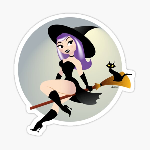 Artikel-Vorschau von Süße Pin-up-Hexe, designt und verkauft von evilkidart.