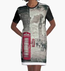 London Telephone Box Graphic T-Shirt Dress