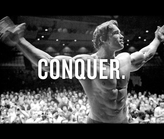 arnold schwarzenegger conquer poster