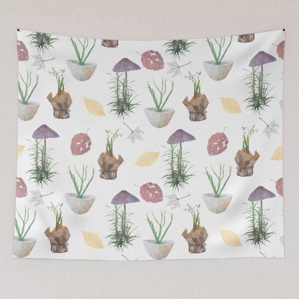 Item preview, Mushrooms, spurge, horsetail, lily of the valley, leaves. designed and sold by zatmeniee.