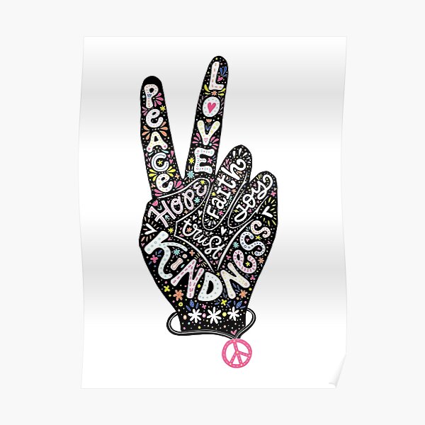 Download Hand Peace Sign Wall Art | Redbubble