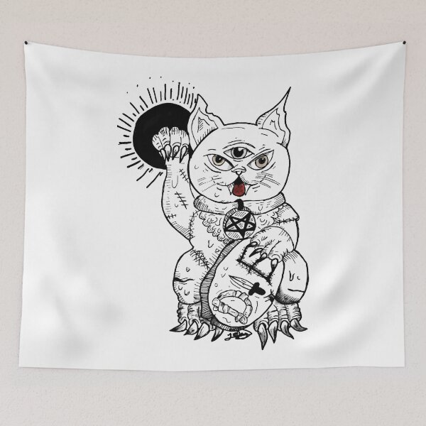 Item preview, Three Eyed Evil Cat With Pentagram  designed and sold by nextlevelpet.