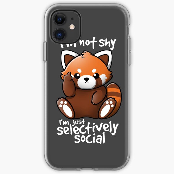 Shy red panda iPhone Soft Case
