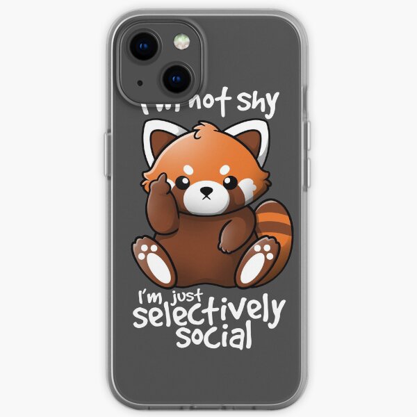 Shy red panda iPhone Soft Case