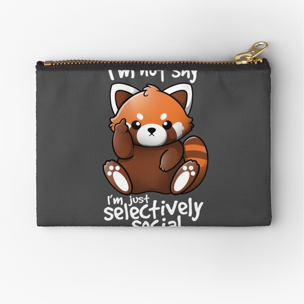 Shy red panda Zipper Pouch