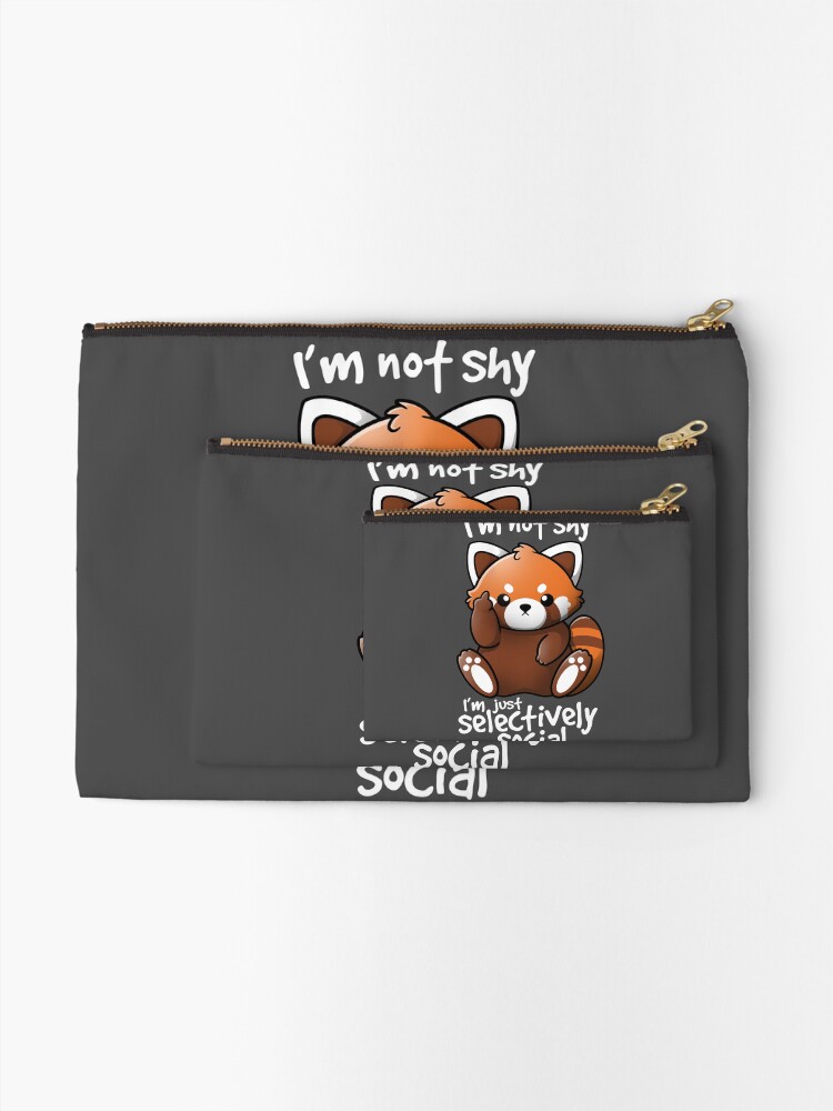 Alternate view of Shy red panda Zipper Pouch