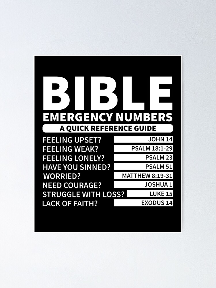 bible emergency numbers funny christian poster by designeclipse