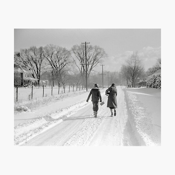Item preview, Walking Home From School, 1940. Vintage Photo designed and sold by historyphoto.