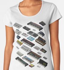 Camiseta premium para mujer Colección de ventiladores sintetizadores