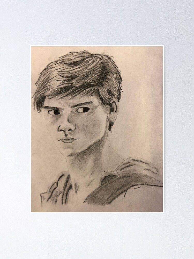 Thomas Brodie Sangster Portrait Sketch Poster