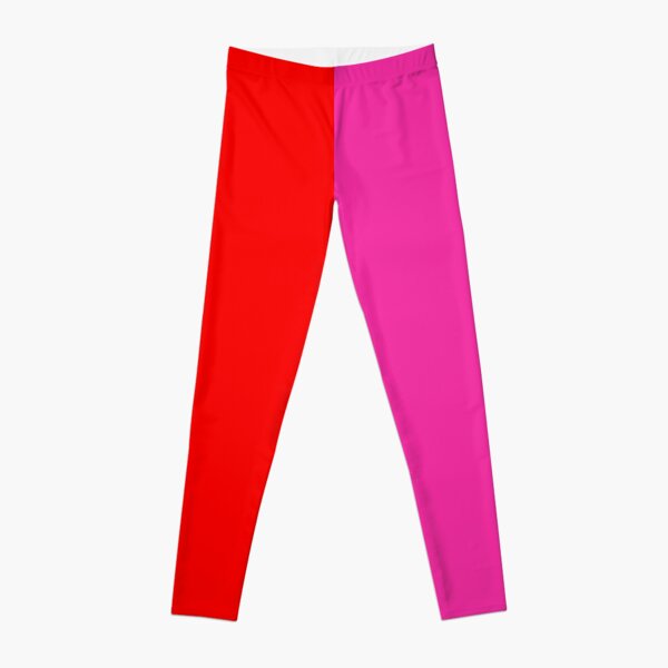 Colour blocking red and pink Leggings