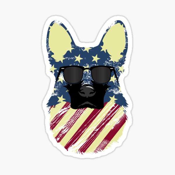German Shepherd Cool Patriot Sticker