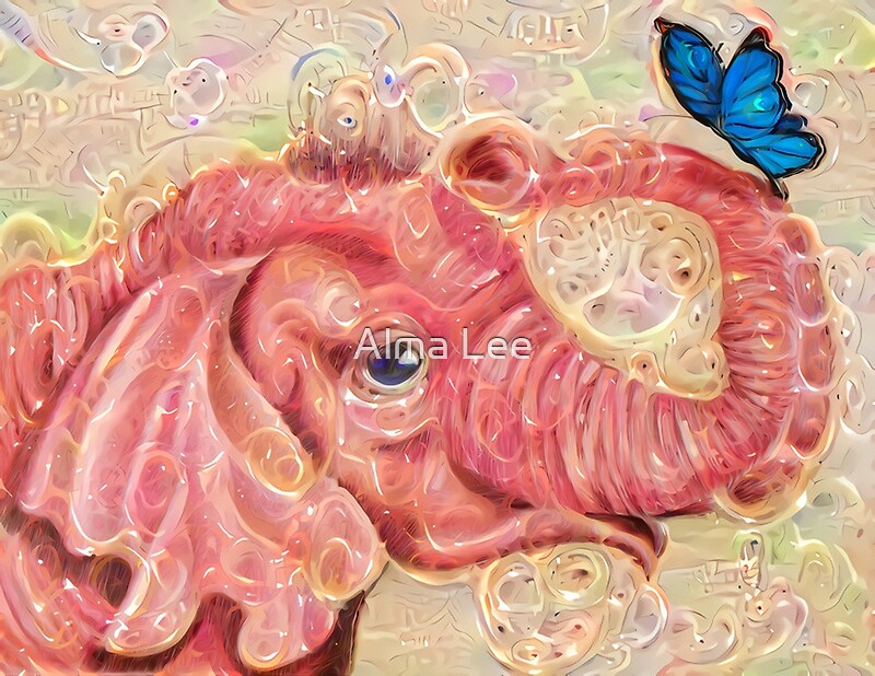 "Pink Elephants and Bubble Gum" by Alma Lee Redbubble