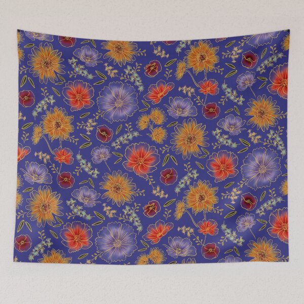 Item preview, Floral Medley - Blue designed and sold by CraterLakeDCo.