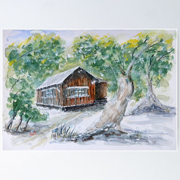 Item preview, Snow Storm Hut - Watercolour designed and sold by Paul Gilbert.
