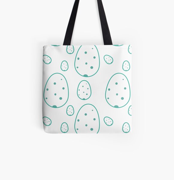 Blue easter egg polka pattern All Over Print Tote Bag
