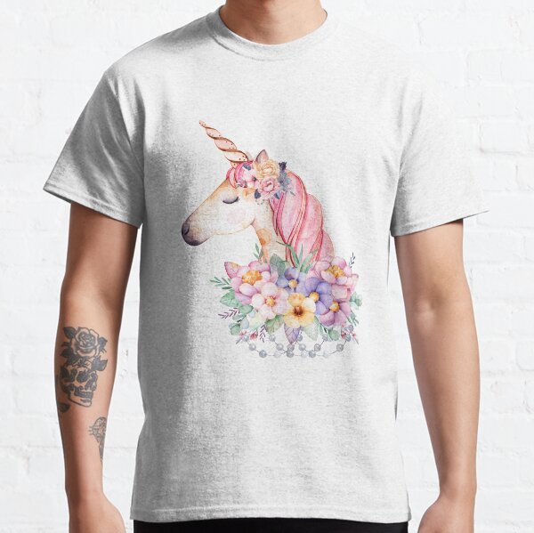 Floral Unicorn Classic T-Shirt