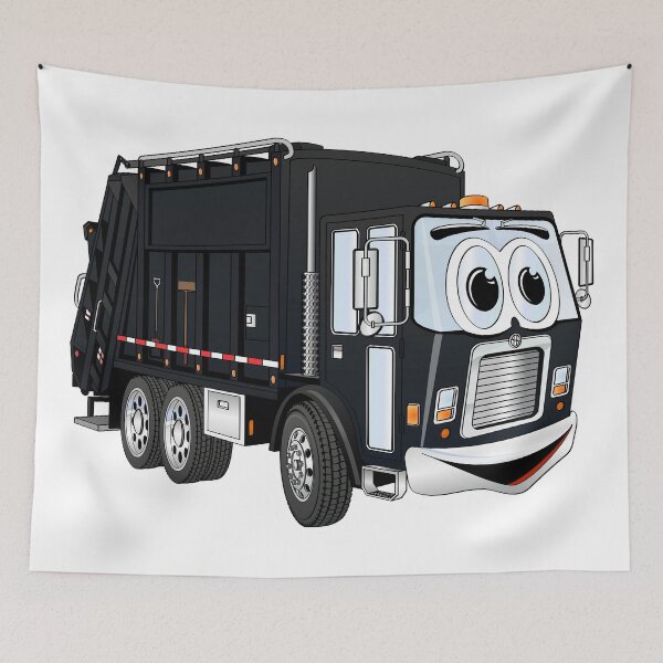 Item preview, Black Garbage Truck Cartoon designed and sold by Scott Hayes.