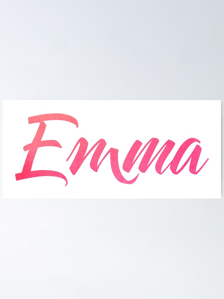 Póster «Emma nombre de niña rosa wattercolor diseño» de ComicKitsch ...