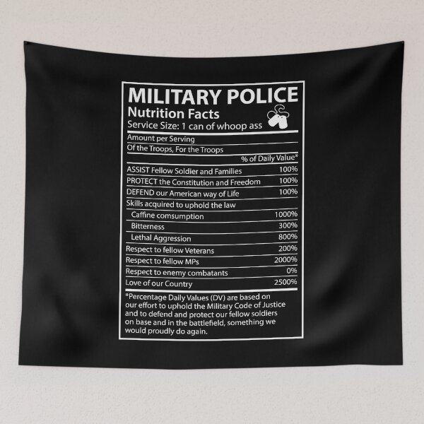 Item preview, Military Police Nutrition Facts designed and sold by DBA-Dezines.