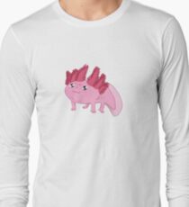Pink Speckled Axolotl Mexican Water Salamander Long Sleeve T-Shirt