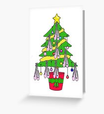 Christmas Ballet Shoe Tree. Greeting Card