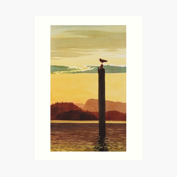 "Orcas Island Sunset" Watercolor Art Print